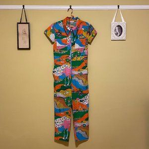 Blue Platypus Landscape Jumpsuit in Rainbow Farm